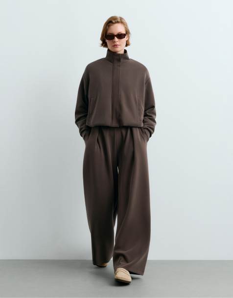 OYSHO veste à rayures en modal marron - view 1