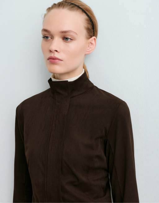 OYSHO veste ajustée marron foncé, 3 de 5
