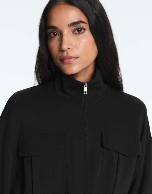 OYSHO - Veste ceinturée en modal doux au toucher - Noir, 2 de 4