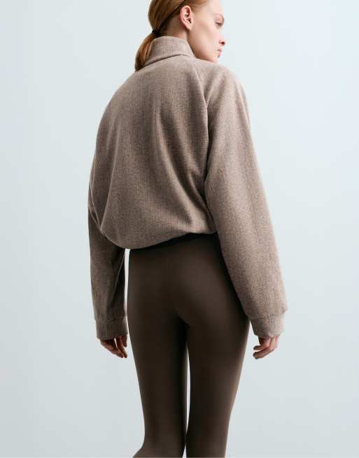 OYSHO veste courte mouchetée marron, 4 de 6