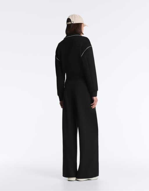 OYSHO - Veste effet néoprène à passepoil contrastant - Noir, 3 de 4