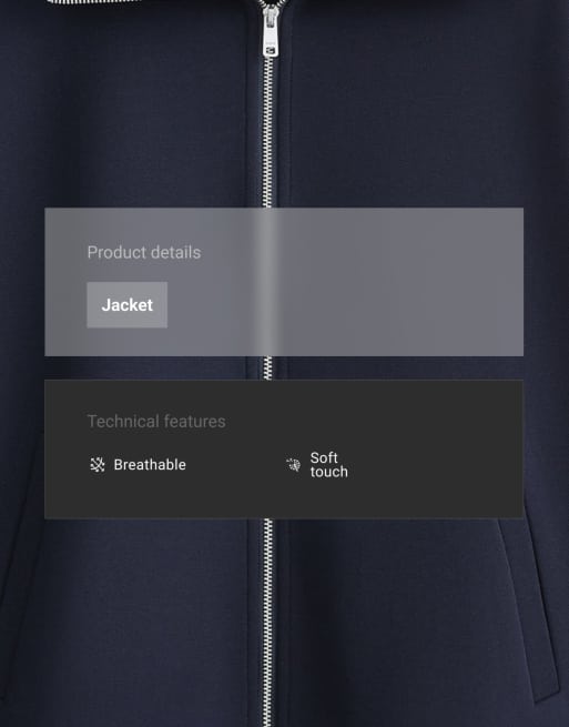 OYSHO veste en coton piqué brossé à col bleu marine, 6 de 7