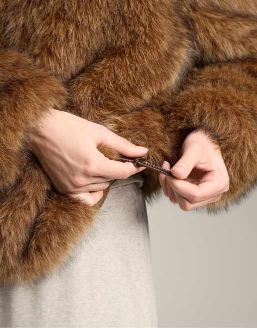 Oysho - Veste en fausse fourrure - Taupe, 3 de 4
