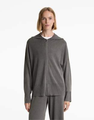 Oysho - Veste en maille à manches longues - Anthracite délavé-Gris