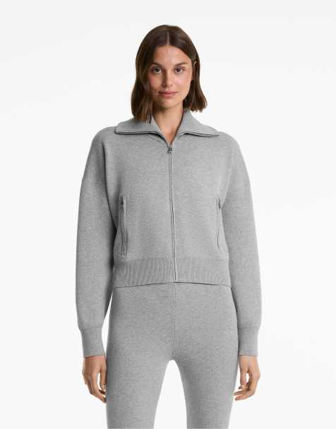 OYSHO - Veste en maille avec col montant et poches - Gris - view 1