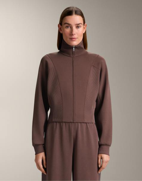 OYSHO - Veste en modal côtelé effet brossé - Marron foncé - view 1