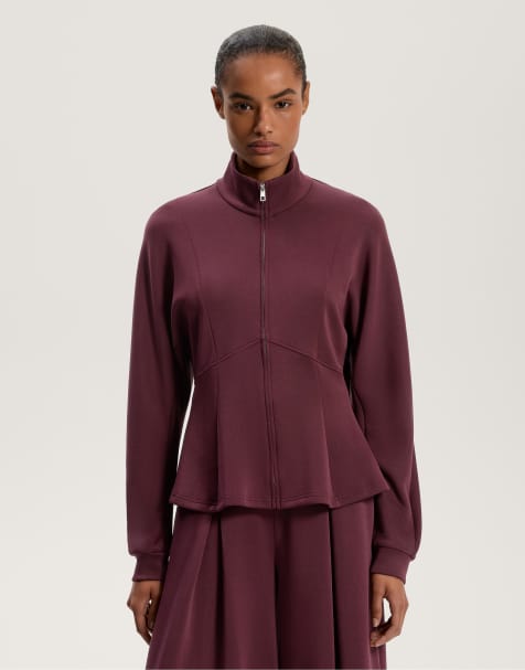 OYSHO - Veste en modal toucher doux taille ajustée - Marron foncé - view 1