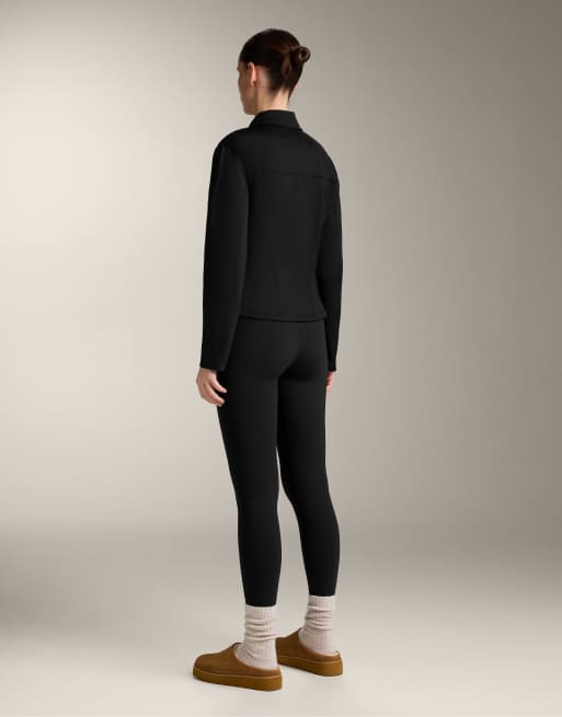 OYSHO - Veste en tissu côtelé effet néoprène - Noir, 3 de 4