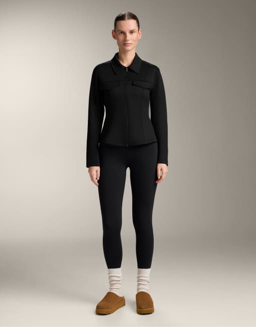 OYSHO - Veste en tissu côtelé effet néoprène - Noir, 4 de 4
