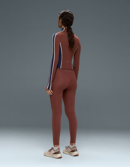 OYSHO veste technique color block légère et chaude marron, 4 de 7