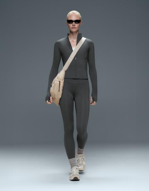 OYSHO veste technique pied-de-poule grise, 2 de 7