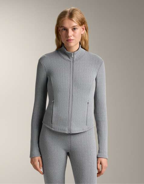 OYSHO - Veste technique ultra-chaude effet tressé - Gris chiné - view 1