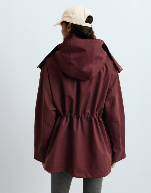 OYSHO veste trapèze imperméable 10k bordeaux, 4 de 4