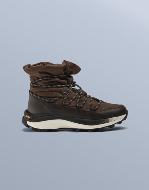 OYSHO Vibram® waterproof high-top trainers in brown - view 1
