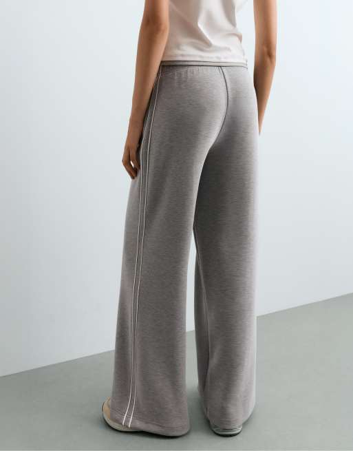 OYSHO vida byxor med piping i melerad modal, 4 av 4