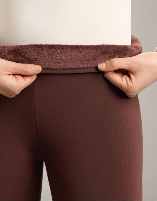 OYSHO – Vinröda, supervarma, ankellånga leggings i seamless-design, 70cm, 2 av 4