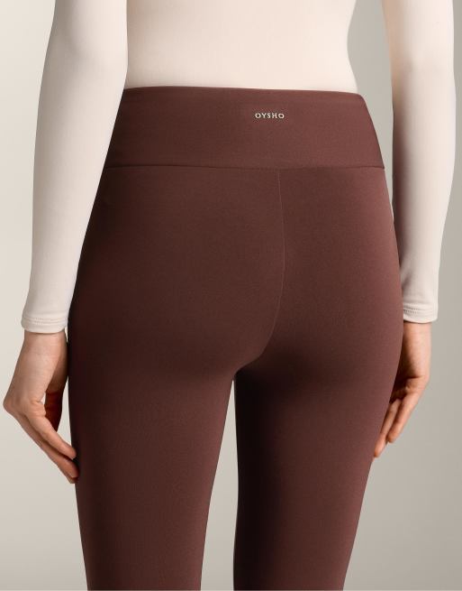 OYSHO – Vinröda, supervarma, ankellånga leggings i seamless-design, 70cm, 3 av 4