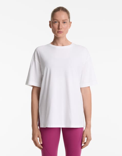 Oysho – Vit t-shirt i bomullsmix med kort ärm - view 1