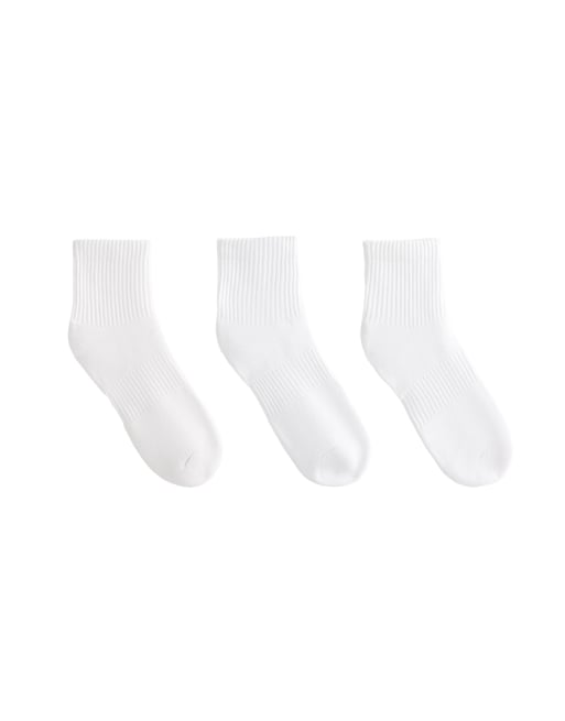 Oysho – Vita, halvhöga sportstrumpor i bomullsmix, 3-pack, 4 av 4