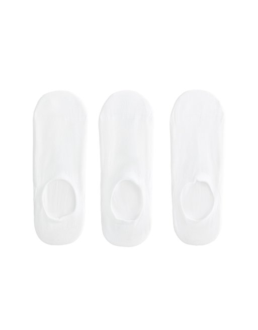 Oysho – Vita, osynliga, sportstrumpor i sneakermodell med hög skärning över fotryggen i polyamidmix, 3-pack