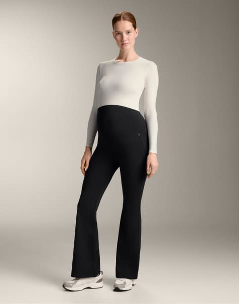 OYSHO Warm flare maternity trousers in black