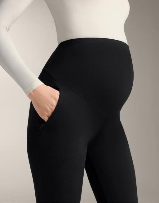 OYSHO Warm maternity ankle-length leggings 70 cm in black ASOS