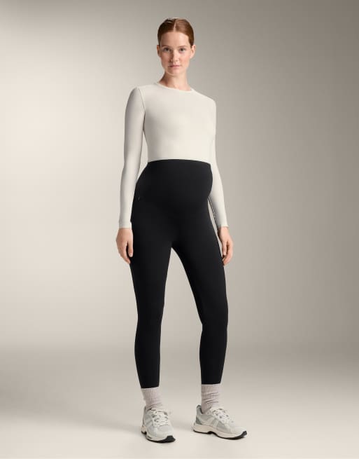OYSHO Warm maternity ankle-length leggings 70 cm in black ASOS