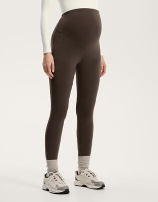 OYSHO - Warme, knöchellange Umstands-Leggings in Braun, 70 cm Schrittlänge-Brown