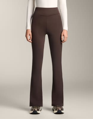 OYSHO - Warme Schlaghose in Braun mit hohem Bund-Brown