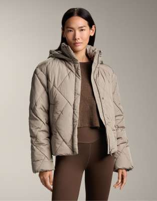 OYSHO - Wasserabweisende Jacke in Taupe mit Primaloft -Wattierung-Grau