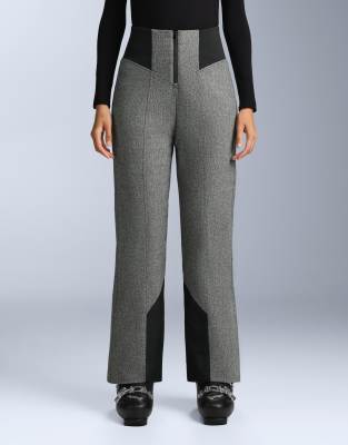 OYSHO - Wasserabweisende Skihose in Anthrazitgrau aus Fellex-Wollmix mit hohem Bund und ausgestelltem Bein