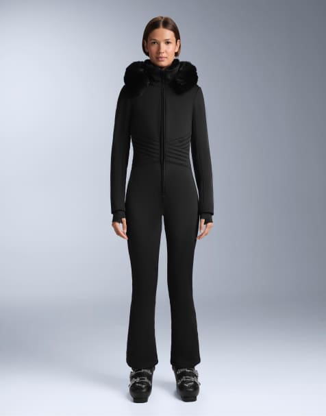 OYSHO – Wasserabweisender, figurbetonter Stretch-Ski-Jumpsuit in Schwarz - view 1
