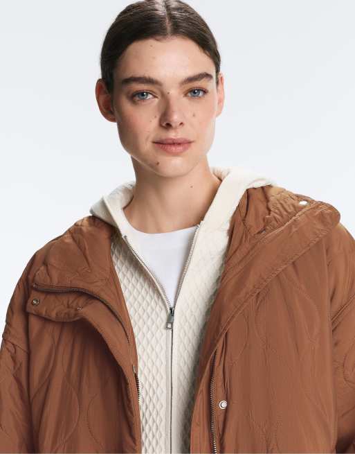 OYSHO – Wasserabweisende,wattierte Jacke in Braun mit FELLEX® AEROGEL-Füllung, 4 von 4