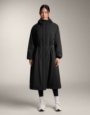 OYSHO - Wasserdichte, extraleichte, lange Jacke in Schwarz mit 10k ThinDown-Wattierung