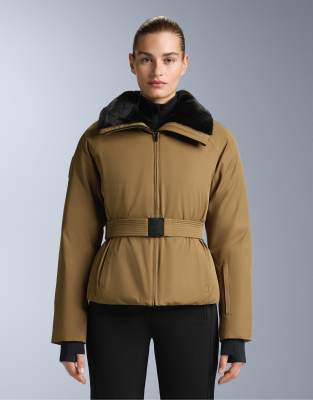 OYSHO - Wasserdichte, wattierte Skijacke aus Primaloft in Gelb