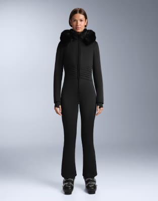 OYSHO - Wasserdichter, figurbetonter Stretch-Ski-Jumpsuit in Schwarz