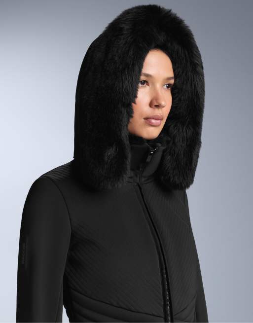 OYSHO water-resistant fitted stretch ski jumpsuit in black | ASOS