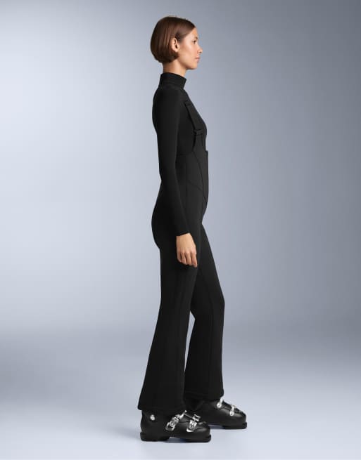 OYSHO Water-resistant flare ski dungarees in black | ASOS