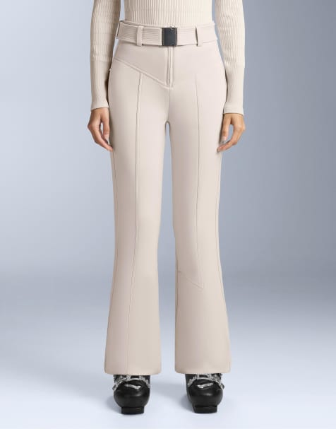 OYSHO Water-resistant high-rise flare stretch ski trousers in pale mink - view 1
