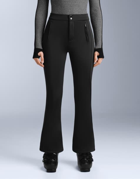 OYSHO Water-resistant stretch flare ski trousers in black - view 1