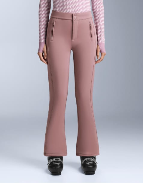 OYSHO Water-resistant stretch flare ski trousers in pink-mauve - view 1
