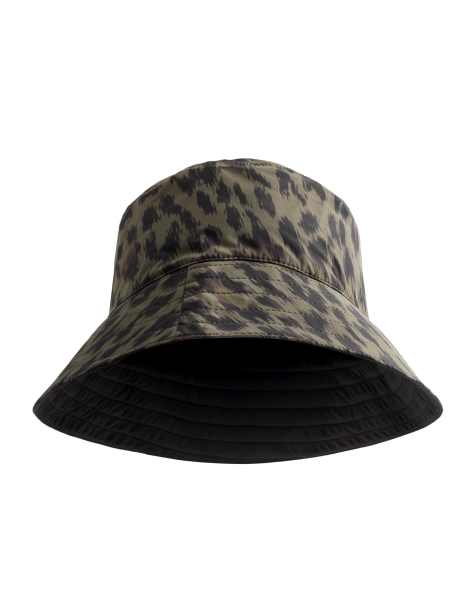 OYSHO Waterproof 10k leopard jacquard print hat in black