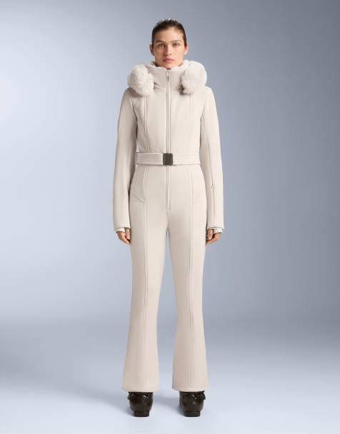 OYSHO Waterproof fitted stretch ski jumpsuit in sand - view 1
