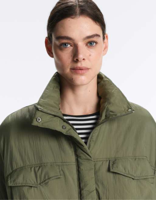 OYSHO Waterrepellent fellex® aerogel balloon jacket in khaki, 3 of 4