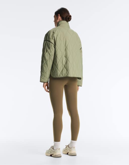 OYSHO Waterrepellent fellex® aerogel padded jacket in green, 3 of 4
