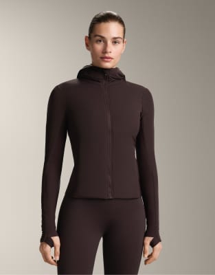 OYSHO - Wattierte Jacke in Dunkelbraun mit vulkanischer Fellex-Füllung-Brown