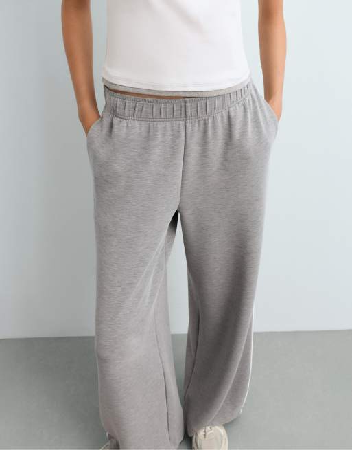 OYSHO Wide-Leg-Hose mit Paspelierung aus Modal in Melange, 3 von 4