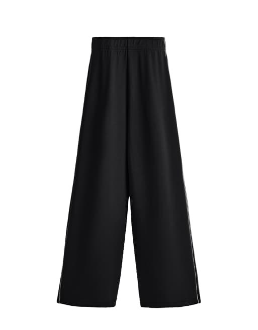 OYSHO Wide-leg modal piping trousers in black, 6 of 6