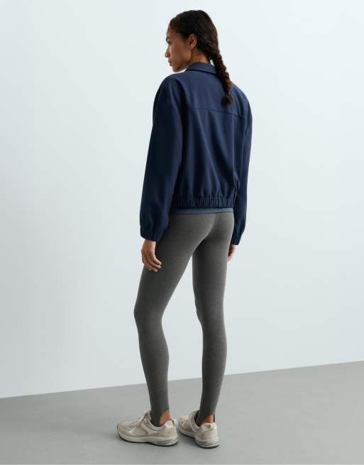 OYSHO Wool blend cropped jacket in navy, 4 of 6