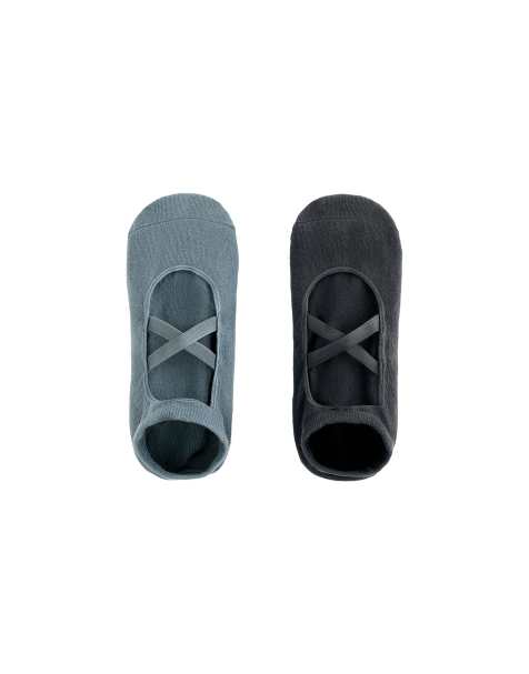 OYSHO – Yoga- und Pilates-Socken aus Baumwollmix in Grau und Blau mit überkreuzten Riemen, 2er-Pack - view 1